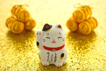 招き猫 猫 縁起物 年賀素材