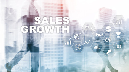 Fototapeta na wymiar Chart growth concept. Sales increase, marketing strategy. Double exposure with business graph