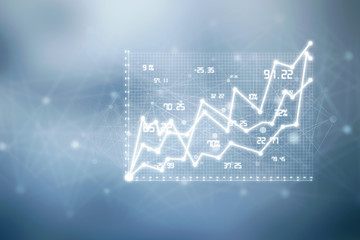 2d rendering Stock market online business concept. business Graph 