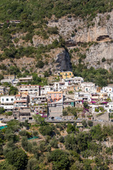 Fototapeta na wymiar Small town of Positano along Amalfi coast with its many wonderful colors and terraced houses, Campania, Italy.