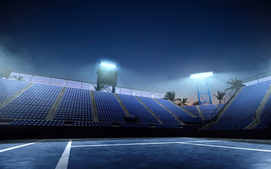 Professional tennis court 3-D.