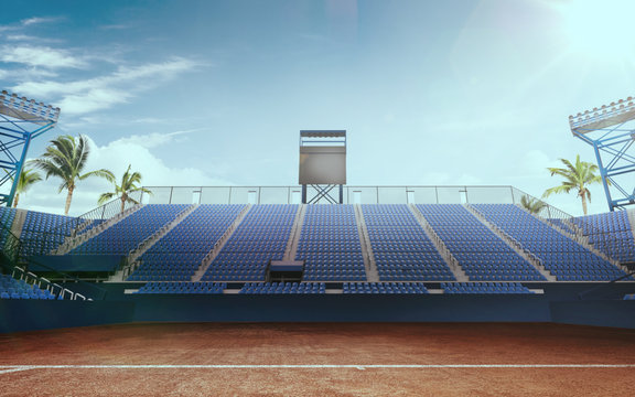 Professional tennis court 3-D.