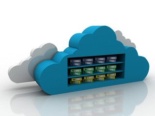 3d rendering cloud  folder network