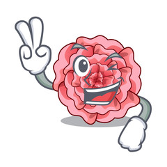 Two finger carnations stick to the cartoon stem