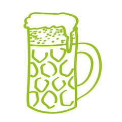 Handgezeichneter Bierkrug in hellgr&uuml;n