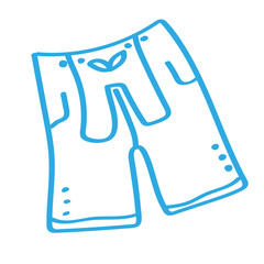 Handgezeichnete Lederhose in blau