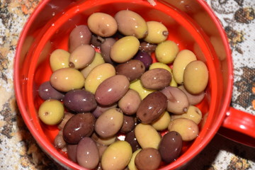 green olives in a bowl