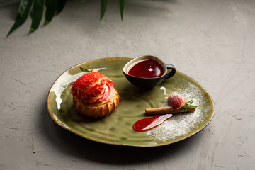 strawberry shu on a wooden background
