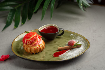 strawberry shu on a wooden background
