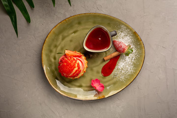 strawberry shu on a wooden background