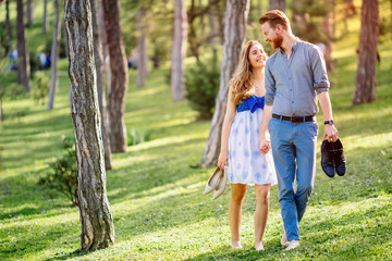Fototapeta premium Romantic walk in nature
