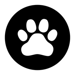 Animal paw print icon vector illustration design isolated on flat round button