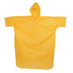 Yellow raincoat with hood isolated on white background © Dmitry Zimin