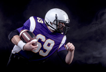 American Footballer in action