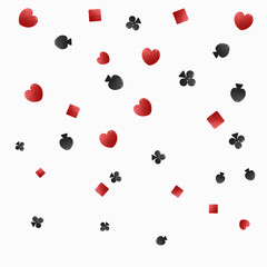 Suits of cards are falling.