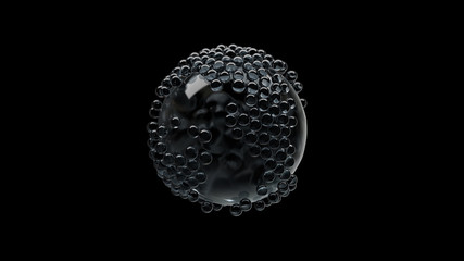 glass sphere covered with drops