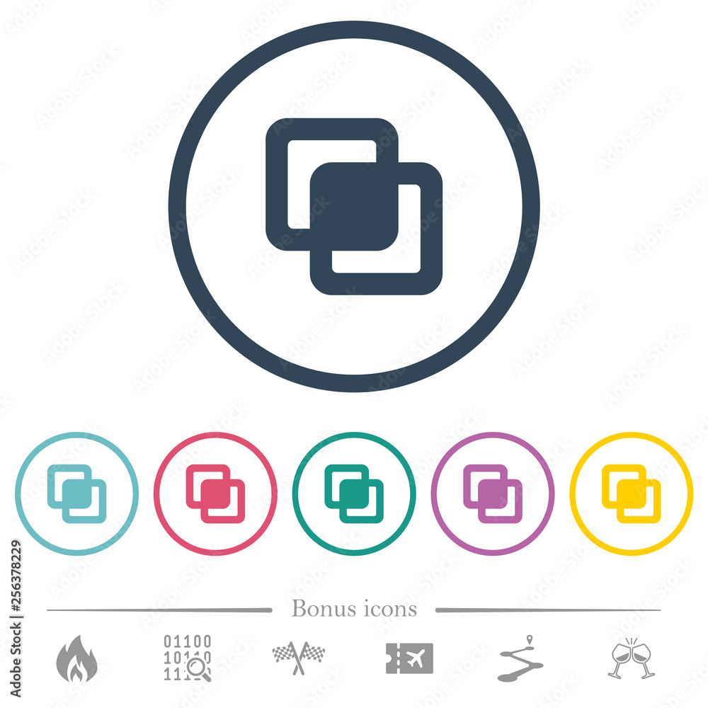 Poster intersect shapes flat color icons in round outlines