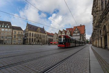 Bremen, Germany - Old Town Bremen displays a huge number of beautiful landmarks, with its churches, historical buildings, murales and contemporary architecture