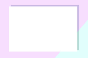 Empty frame on color pastel background. Minimal concept, Flat style. Copy space for text, design your idea, quotes and sayings