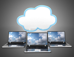 cloud computing concept. 3d illustration