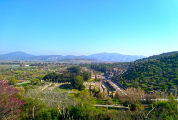 Wide view of Ephesus ancient city in Izmir