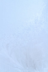 Frosty patterns on a frozen ice box in the early morning