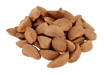 Group of Brazil nuts isolated on a white background