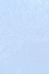 Frosty patterns on a frozen ice box in the early morning