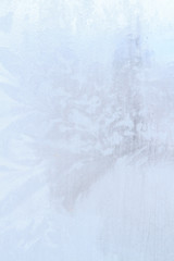 Frosty patterns on a frozen ice box in the early morning