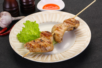 Chicken wings skewer