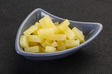 Marinated pineapple pieces