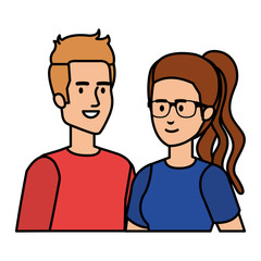young couple avatars characters