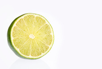 Tahiti lemon isolated on white background - Citrus &times; latifolia. Text space