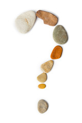Question symbol made of stones
