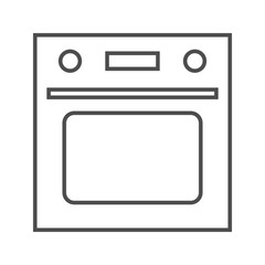oven kitchen icon. vector black and white contour illustration
