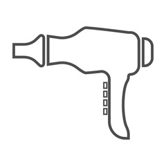 hair dryer icon. vector outline illustration on white background.