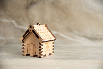Miniature of wooden house real estate concept