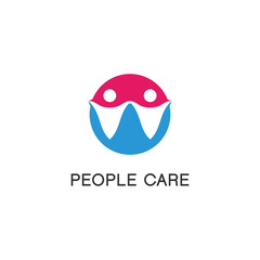 people care, healthcare logo design vector