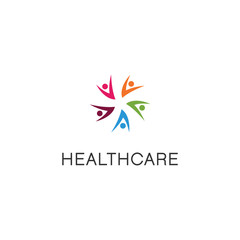 Fototapeta na wymiar people care, healthcare logo design vector