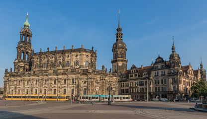 Fototapeta premium Dresden, Germany - one of the most heavily bombed cities during World War Two, Dresden has be completely rebuilt after 1945, and its Old Town is now a Unesco World Heritage site