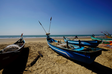Fishing  boats in Gokarna. South India . February . 