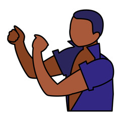 black tropical musician character