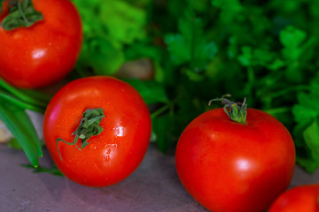 Fresh vegetables and greens for salad . The concept of a healthy diet.