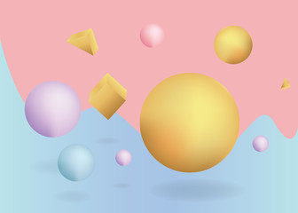 3d figures realistic vector primitives composition