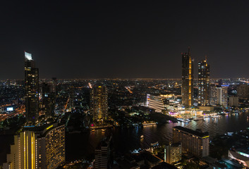 Fototapeta na wymiar Bangkok downtown night cityscape