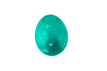 Colorful handmade easter eggs isolated on a white background