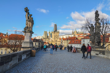 Obraz premium Most Karola w Pradze - gotycki most z XIV wieku
