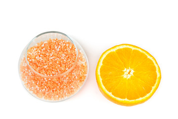 Bath salt isolated on white background.