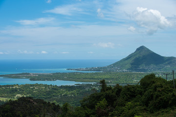 Volcano view on tropical island