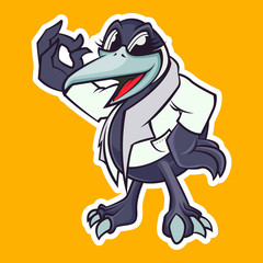funny crow mascot logo illustration